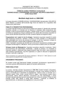 SCIENZE SOCIALI: COOPERAZIONE internazionale