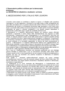 L`incontro vuole essere un contributo a riaprire la