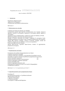 Programma del corso di OTTIMIZZAZIONE