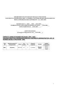 Esiti - Dipartimento di Scienze sociali e politiche