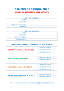SCHEDA DI ACCESSO AI SERVIZI