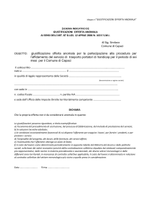Allegato 4 “GIUSTIFICAZIONI OFFERTA