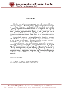 Comunicato - Associazione Stampa Sarda