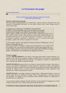 La Formazione dei gruppi