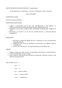 SINTESI DEI RISULTATI DELLE VERIFICHE