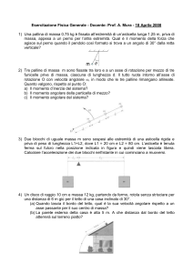 Esercitazione Fisica Generale - Docente: Prof. A. Mura
