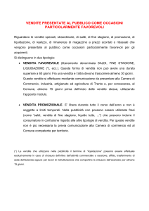 ORARI DI APERTURA DEGLI ESERCIZI