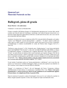 Rallegrati, piena di grazia