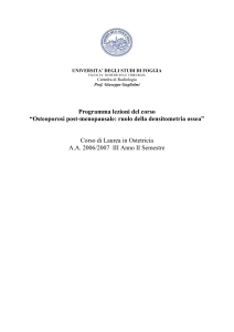 ruolo della densitometria ossea - Facoltà di Medicina e Chirurgia