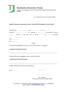 Modulo richiesta riconoscimento CFU per altre attività formative