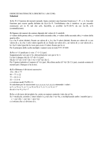 ESERCIZI MATEMATICA DISCRETA I (28/10/05)