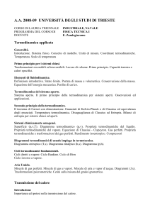 Sistema aperto. Il primo principio della