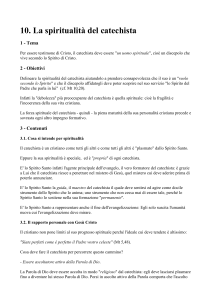 10. La spiritualità del catechista