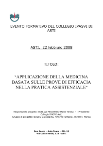 EVENTO FORMATIVO DEL COLLEGIO IPASVI DI ASTI ASTI, 22