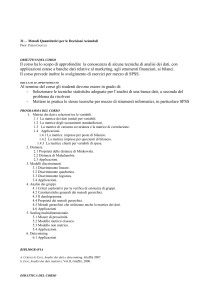31. – Metodi Quantitativi per le Decisioni Aziendali