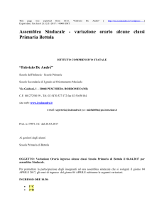 Assemblea Sindacale - variazione orario alcune classi Primaria