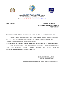 PUBBLICAZIONE GRADUATORIE DEFINITIVE I-II