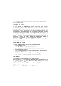 Metodologia della ricerca sulle relazioni interpersonali (con