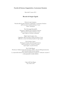 Facoltà di Scienze linguistiche e Letterature straniere