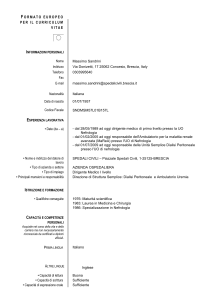 FORMATO EUROPEO PER IL CURRICULUM VITAE