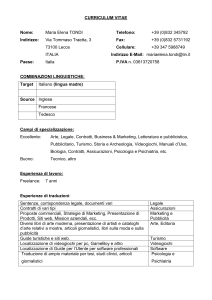 CURRICULUM VITAE in Italian