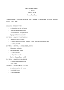 PROGRAMMI classe IV a.s. 2006/07 SOCIOLOGIA Prof.ssa Testa
