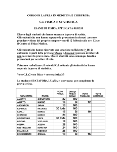 CORSO DI LAUREA IN MEDICINA E CHIRURGIA