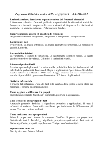 Programma di Statistica medica (cdl: TLB )