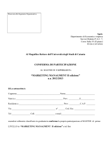 Riservato alla Segreteria Organizzativa