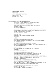 PROGRAMMA SVOLTO RELIGIONE ANNO SCOLASTICO 2015