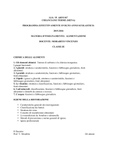 scienze degli alimenti - Alberghiero Chianciano