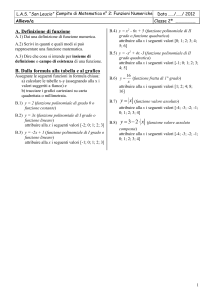 1) Che cos`è una funzione matematica - Digilander