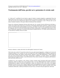 Trattamento dell`ictus, perché serve potenziare le stroke unit