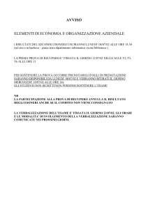 ELEMENTI DI ECONOMIA E ORGANIZZAZIONE AZIENDALE
