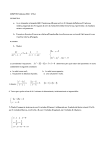 COMPITO febbraio 2016– 2 FILA GEOMETRIA In un triangolo
