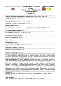 Corso di laurea specialistica in ECONOMIA APPLICATA