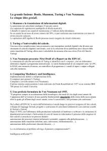 La grande fusione: Shannon, Turing e Von Neumann