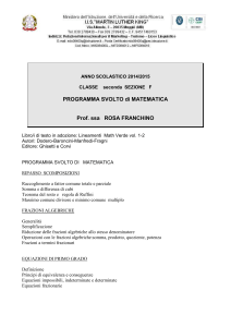 Programmi Classe Quinta C