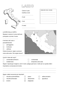 Lazio: Foglio di lavoro di geografia per studenti