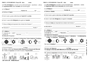 PROVA D`INGRESSO Classe III data nome PROVA D`INGRESSO