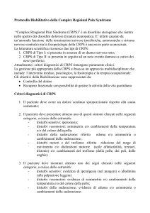Protocollo Riabilitativo della Complex Regioinal Pain Syndrome