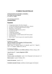 Facoltà di Economia e Commercio - Dipartimento di Economia e Diritto