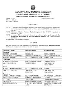 Assegnazioni provvisorie interprovinciali strumento musicale