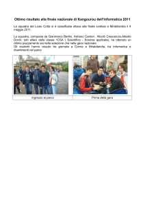 La gara KANGOUROU DELL`INFORMATICA, ha lo scopo di