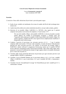 Esercizio di Econometria Avanzata 2 da consegnare entro il 5 marzo