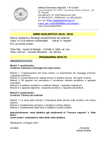Programma svolto Scienze Naturali IV LA BMagiotti