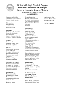 Fisica - Facoltà di Medicina e Chirurgia