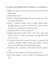 consigli per ridurre peso e colesterolo