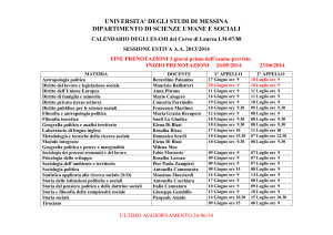 CALENDARIO DEGLI ESAMI del Corso di Laurea LM