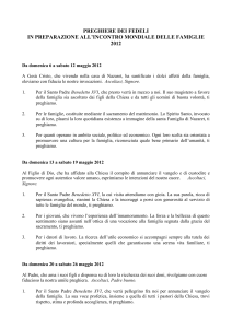 Le preghiere dei fedeli per prepararsi a Family